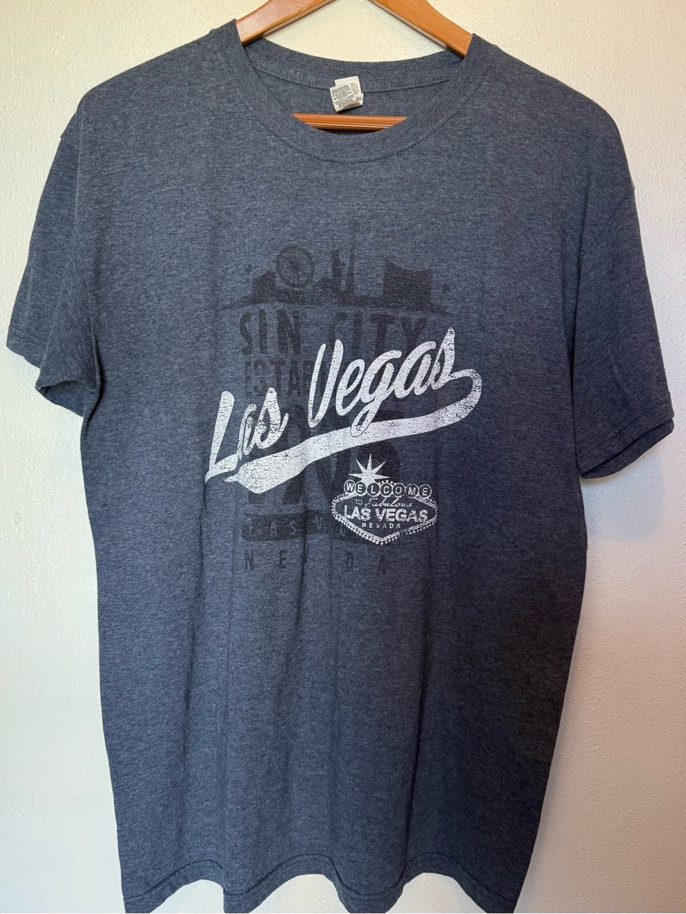 Los Vegas Graphic Crewneck T-Shirt - Navy